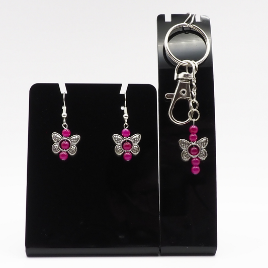 Butterfly Keyring and Earring Sets
