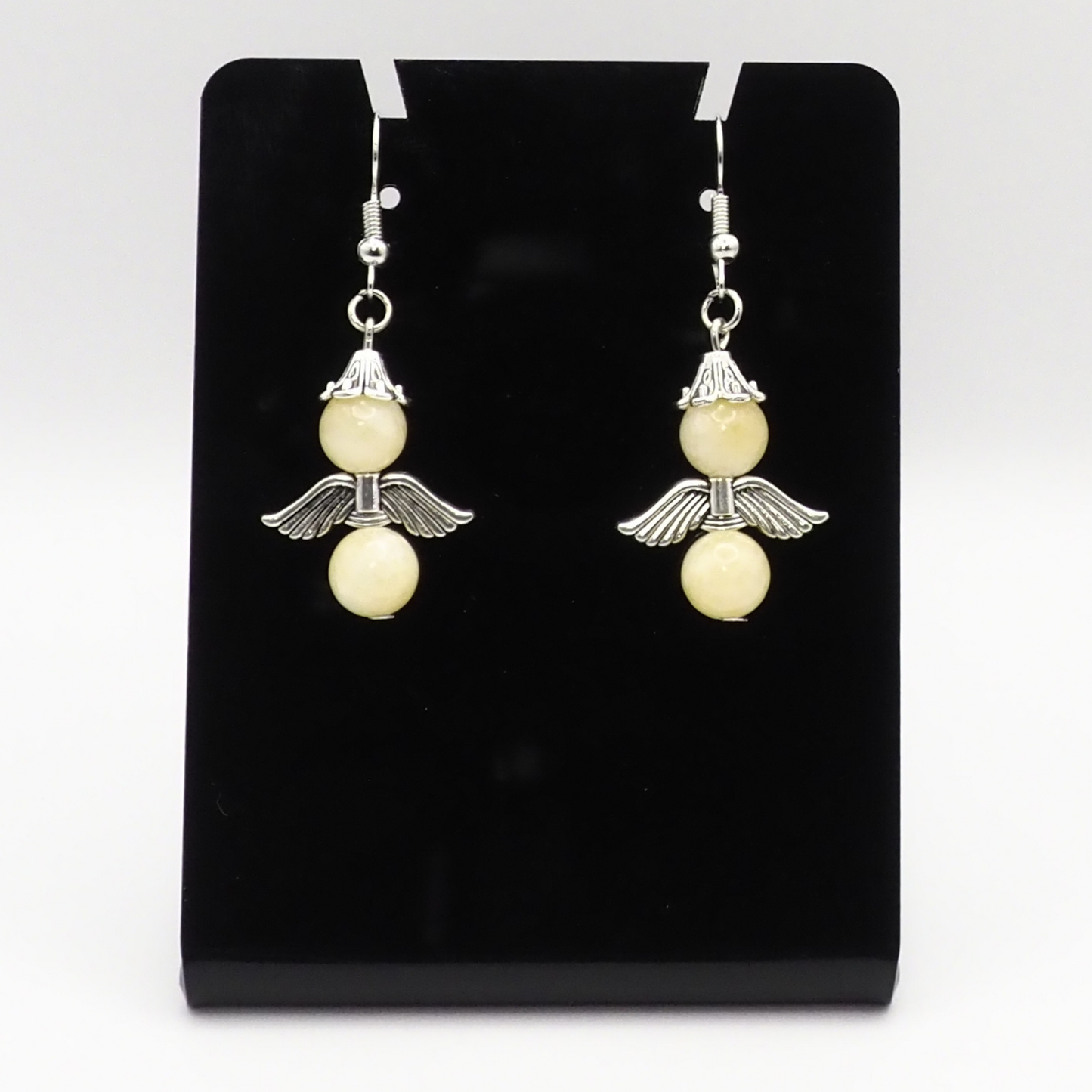 Yellow Chalcedony Angel Earrings