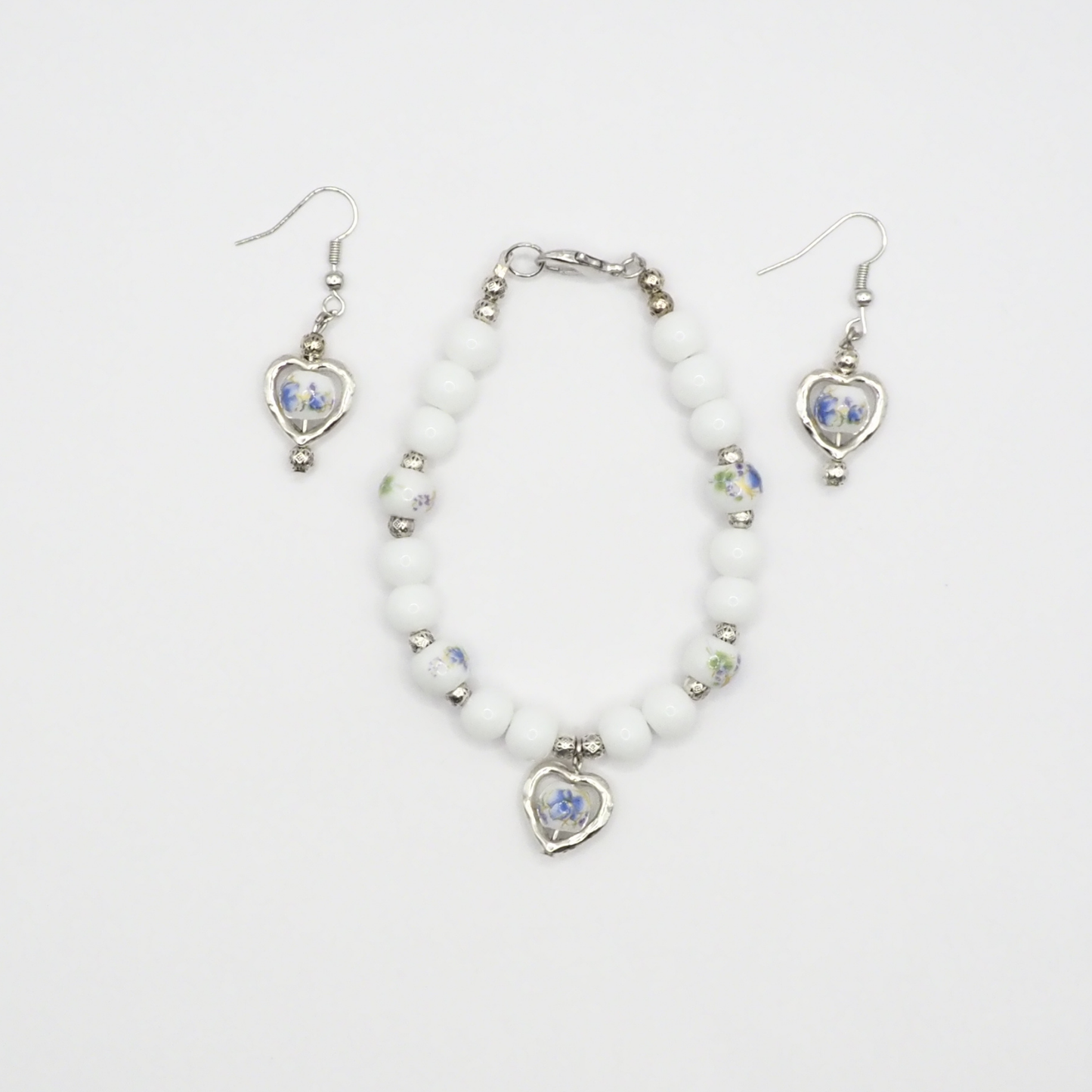 Elegant Porcelain Bracelet & Earring Set