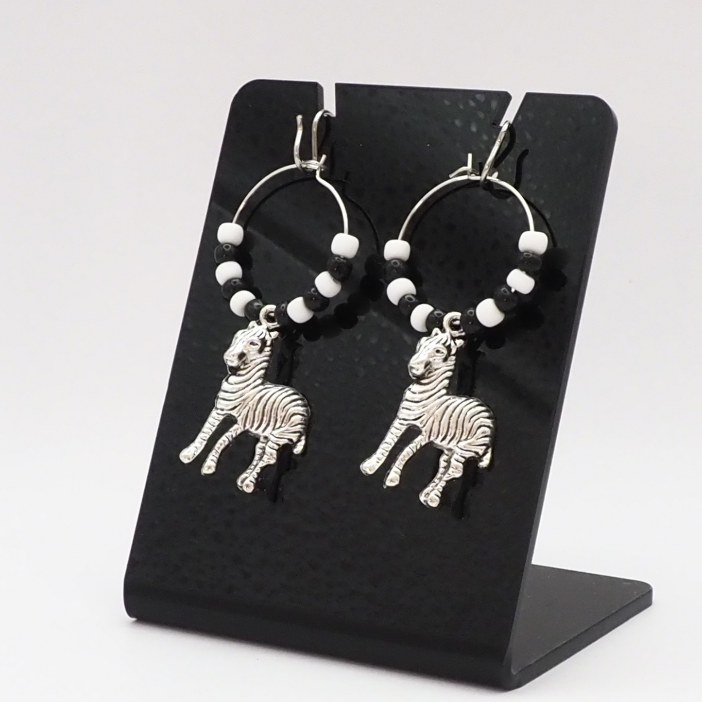 Zebra Hoop Earrings