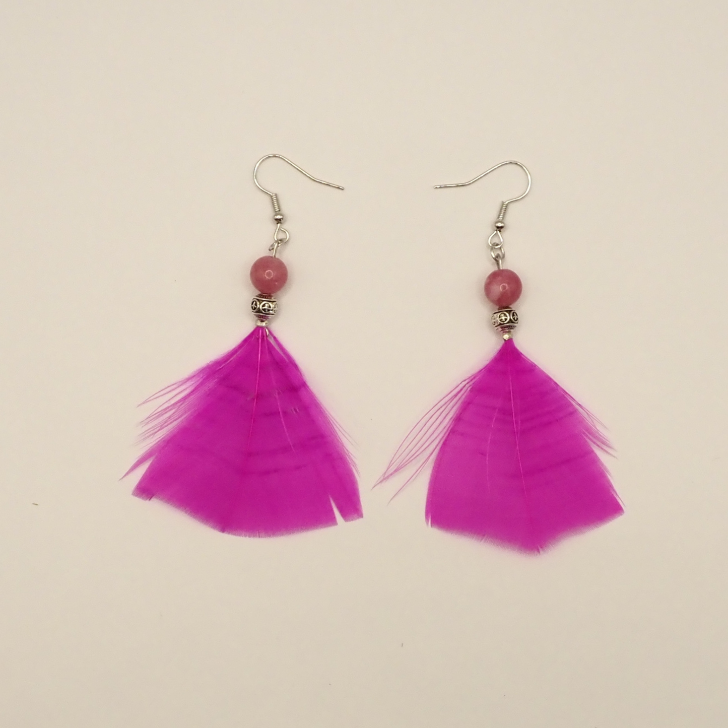Pink Feathered Earrings