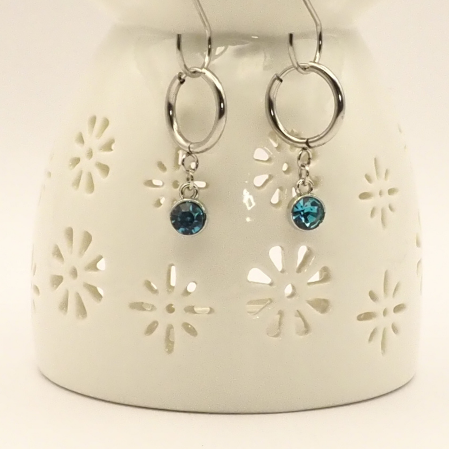 Birth Month Stainless Steel Hoop Earrings