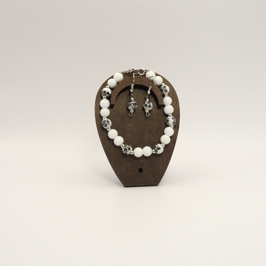 Elegant Porcelain Bracelet & Earring Set