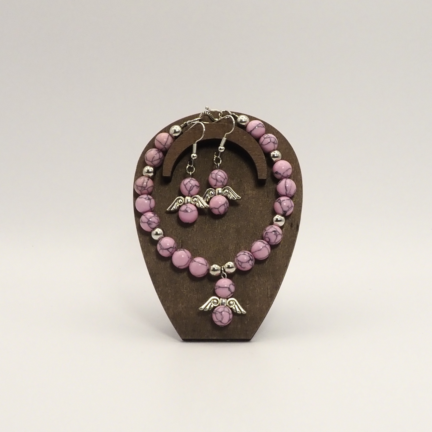 Stone Angel Bracelet & Earring Sets