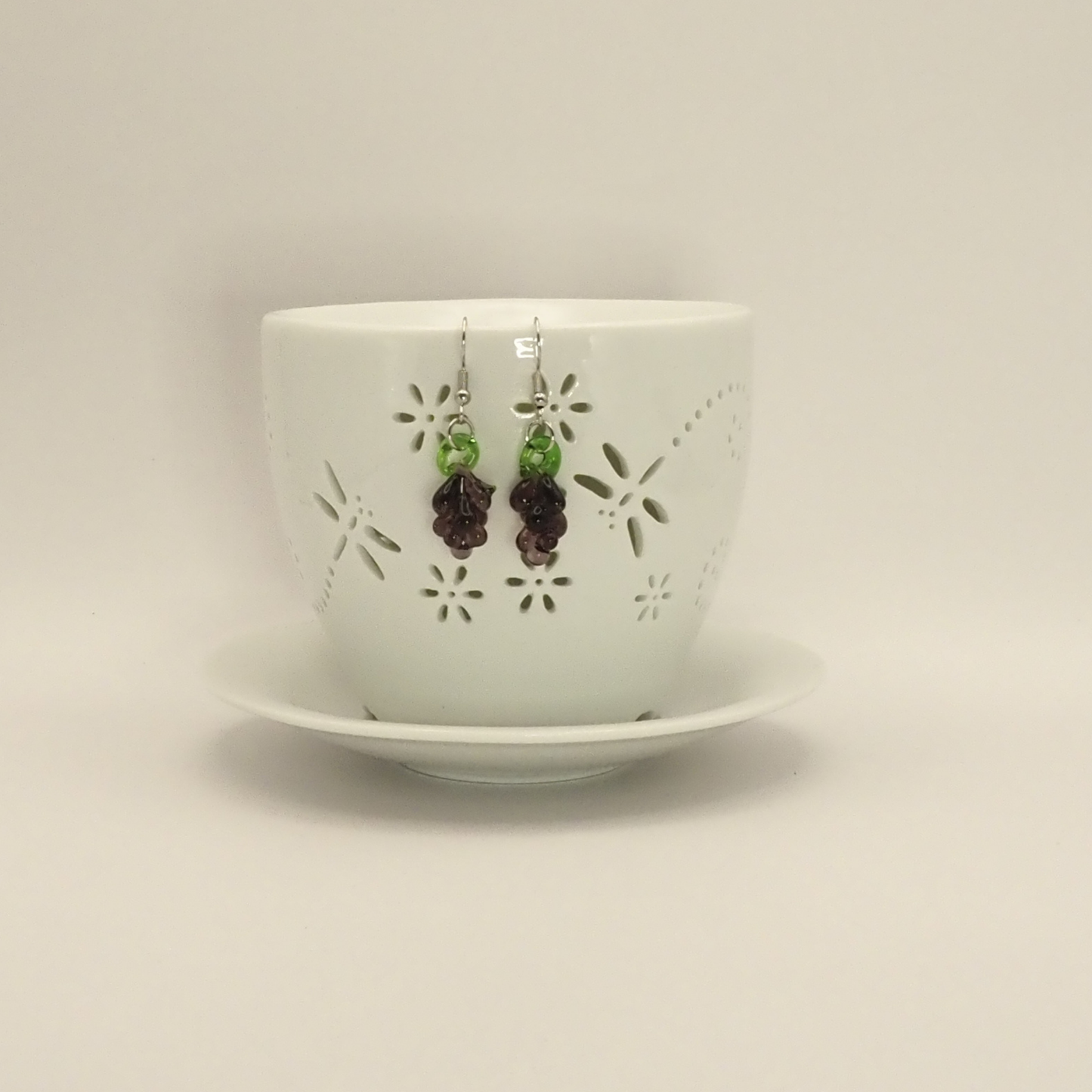 Glass Grape Earrings