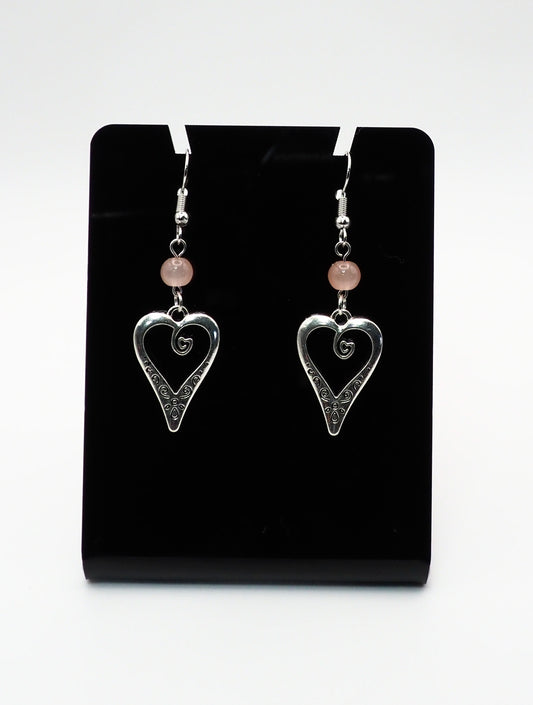 Large Glass Heart Earrings
