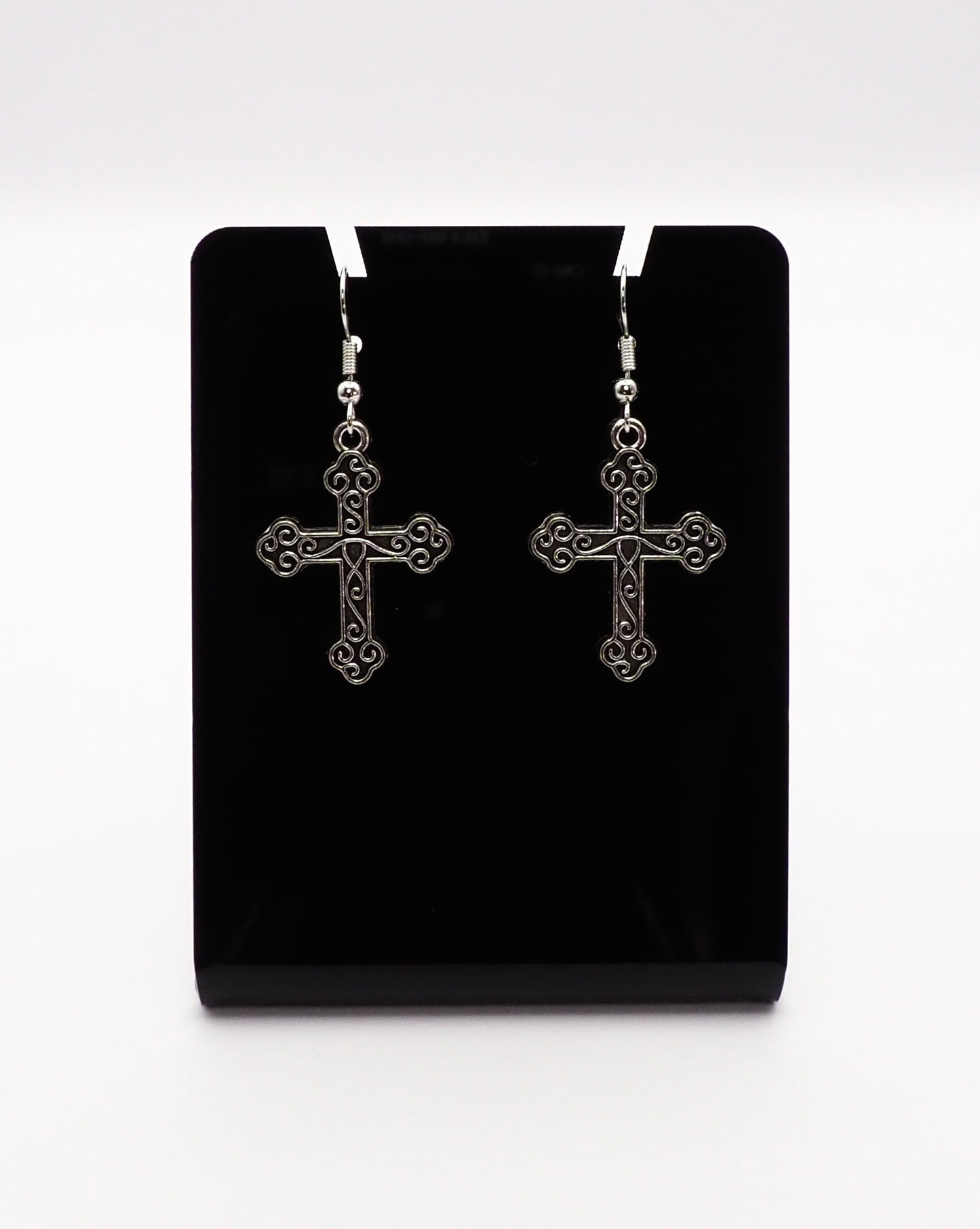 Ornated Cross Earrings