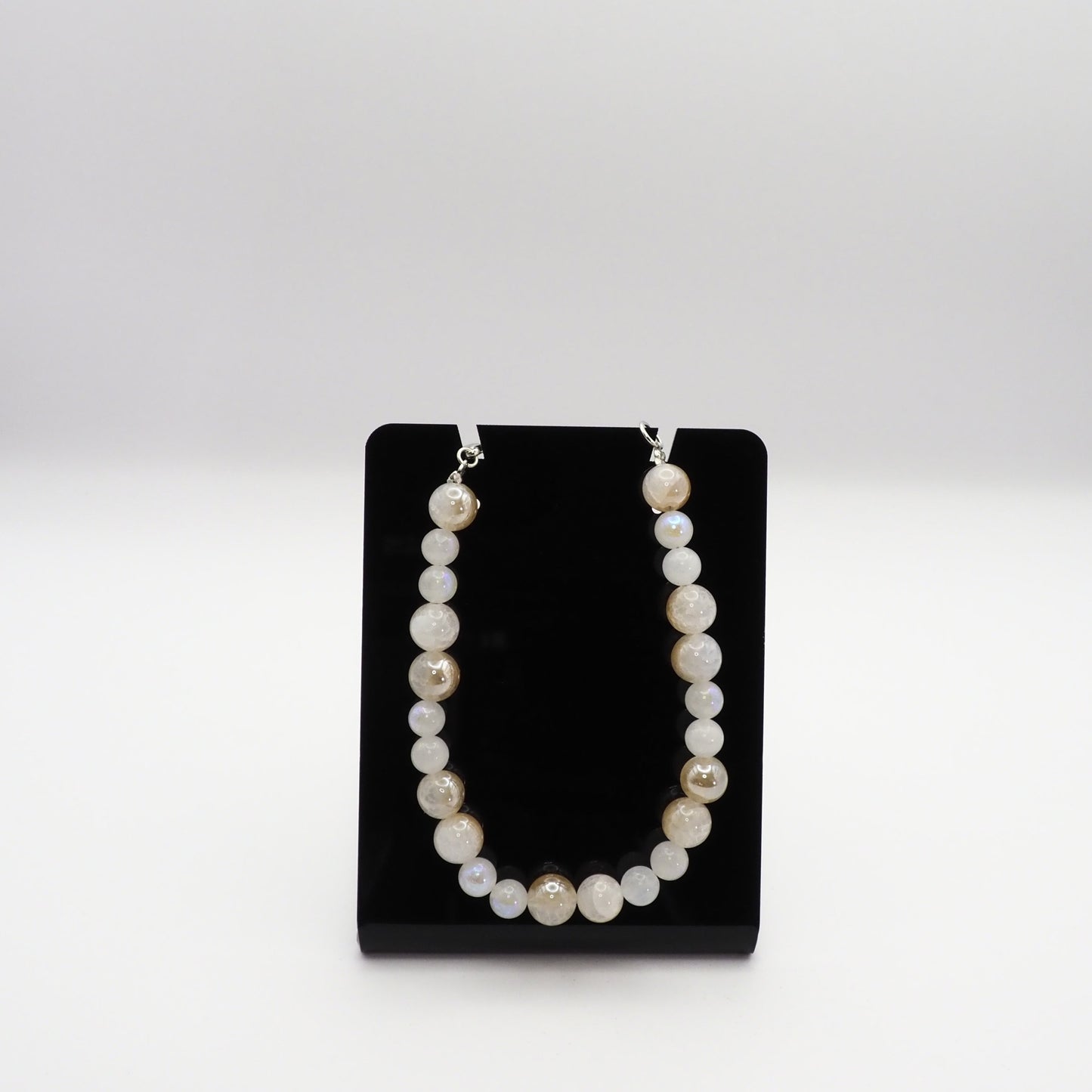 Champagne and Snowflake Agate Bracelet