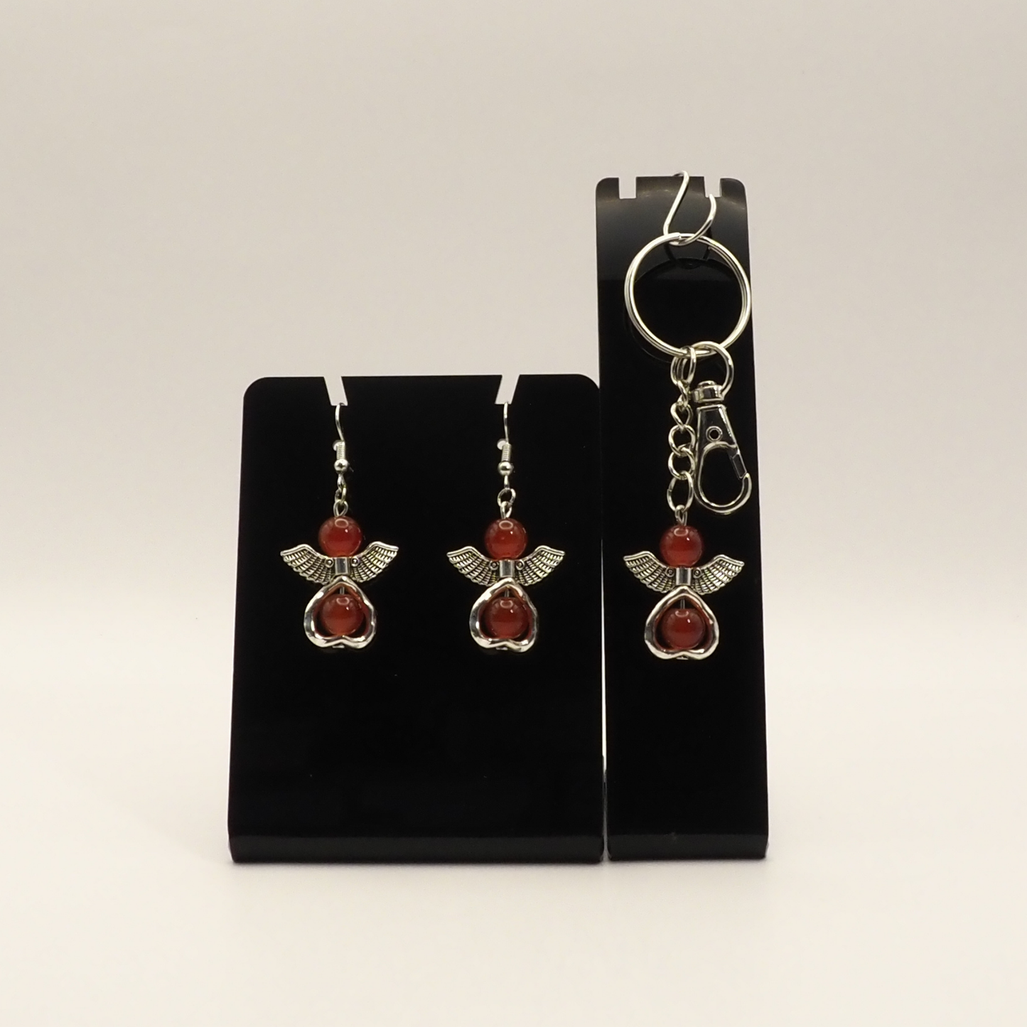Crystal and Stone Angel Earring and Keyring Sets