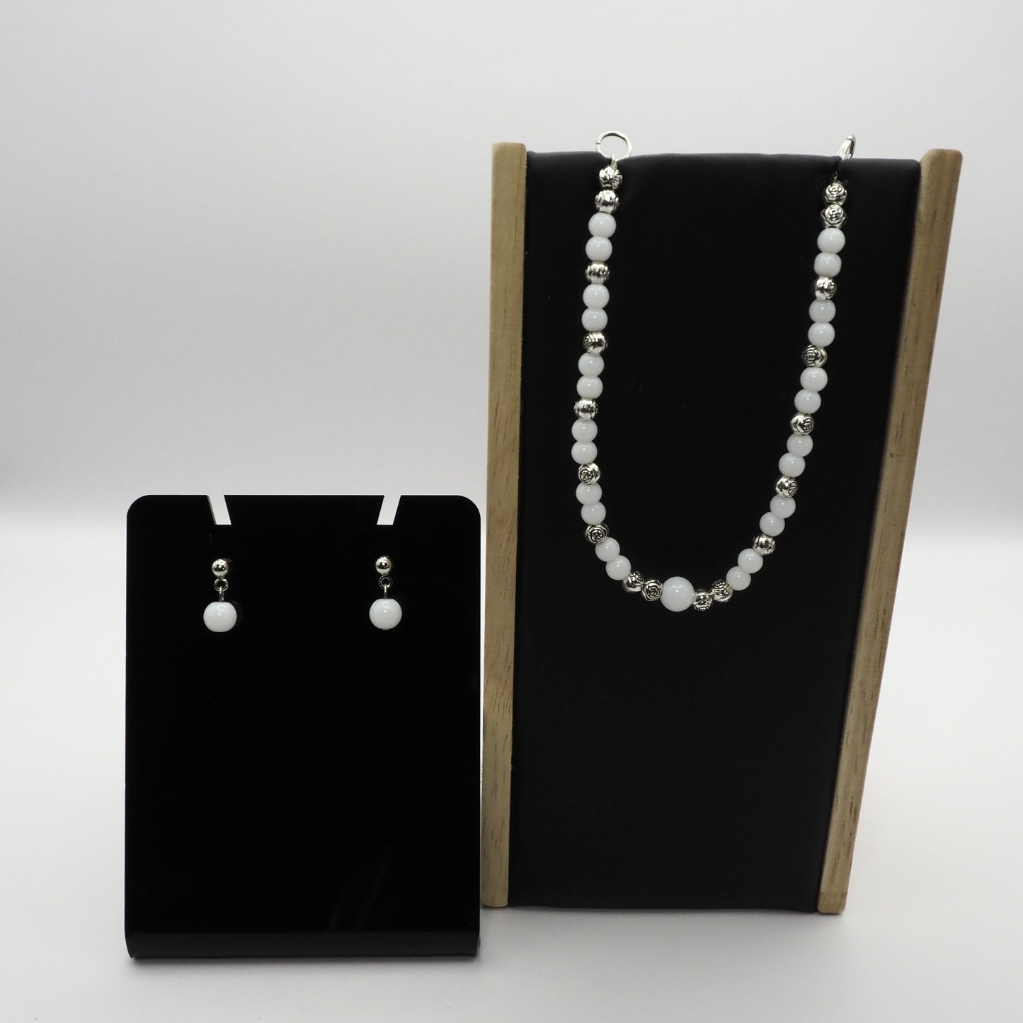 White Onyx Bracelet and Earring Set