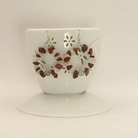 Red Jasper Hoop Earrings