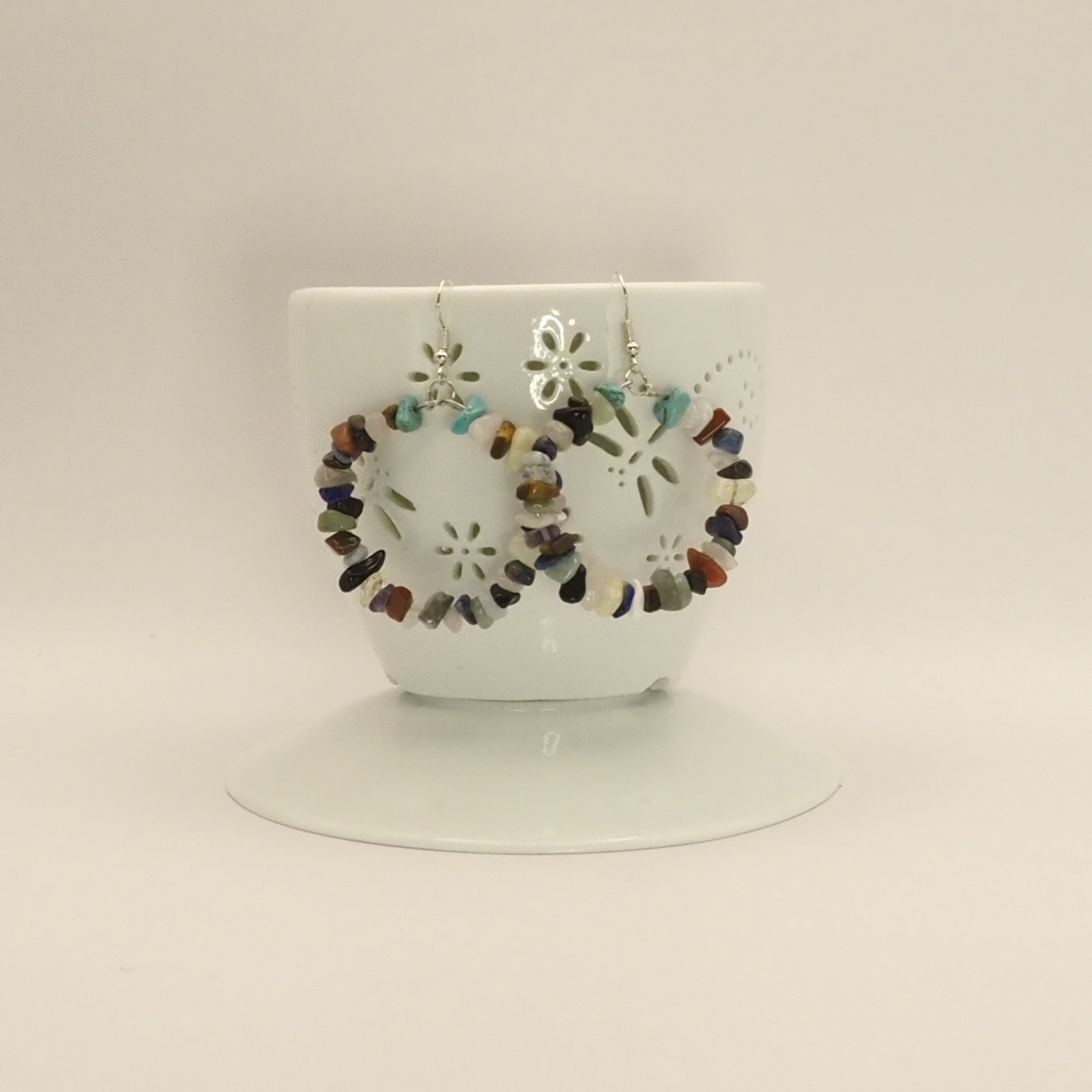 Mixed Crystal Hoop Earrings