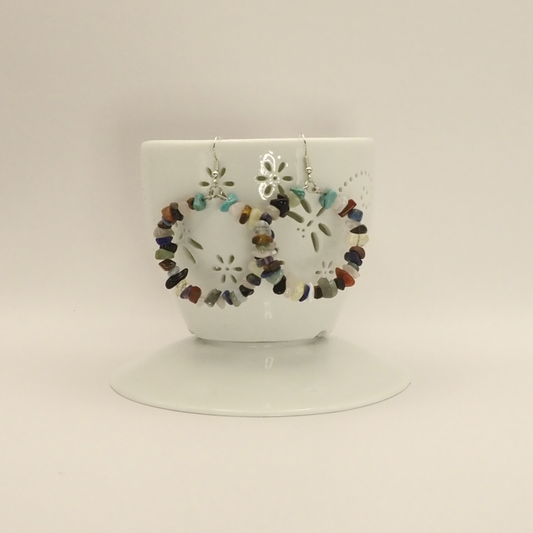 Mixed Crystal Hoop Earrings