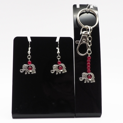 Elephant Keyring and Earring Sets