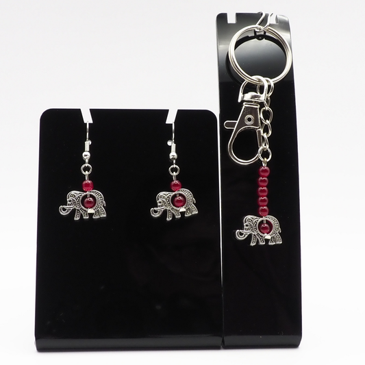Elephant Keyring and Earring Sets
