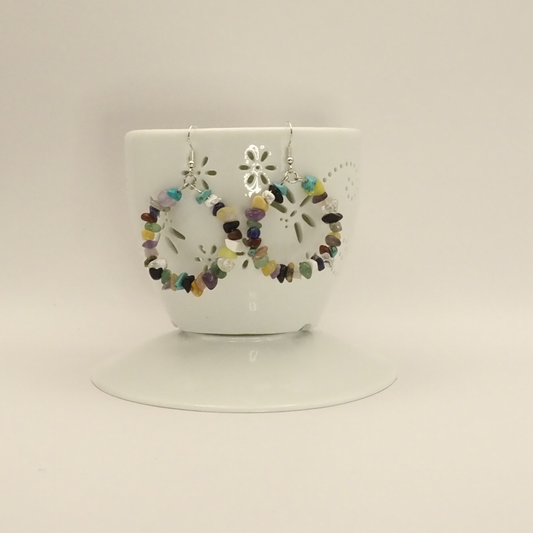 Mixed Crystal Hoop Earrings