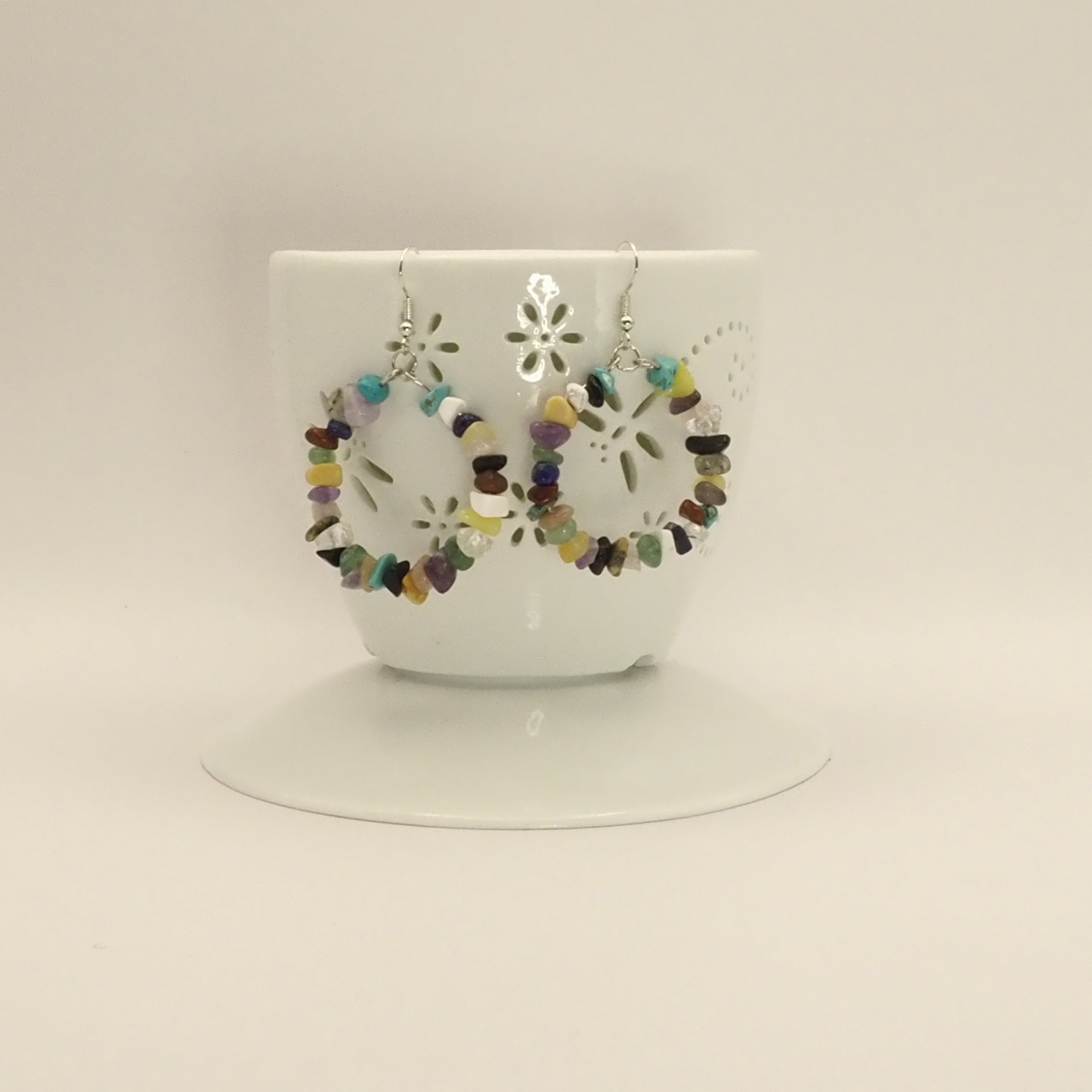Mixed Crystal Hoop Earrings