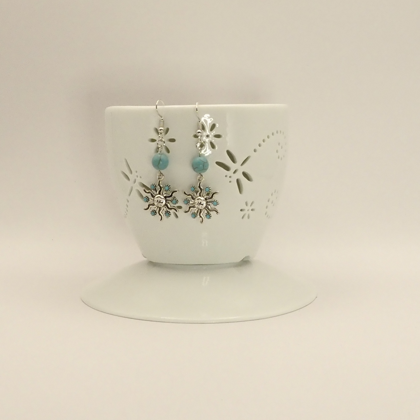 Turquoise Howlite Sun Earrings