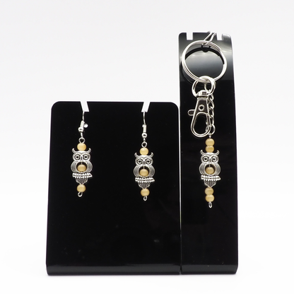 Owl Keyring and Earring Set