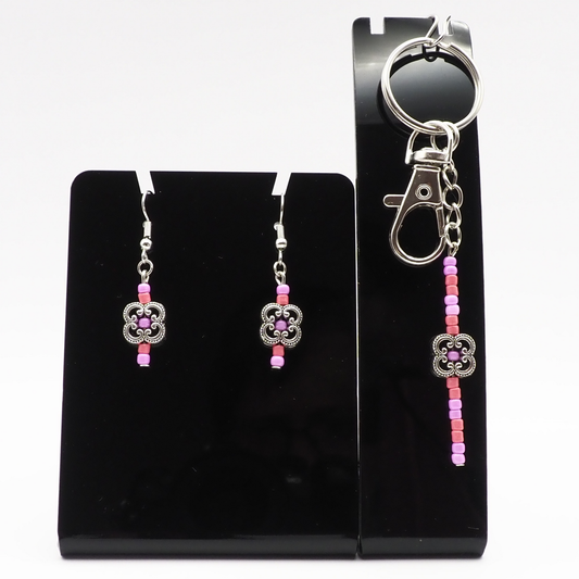 Clover Keychain and Earring Set