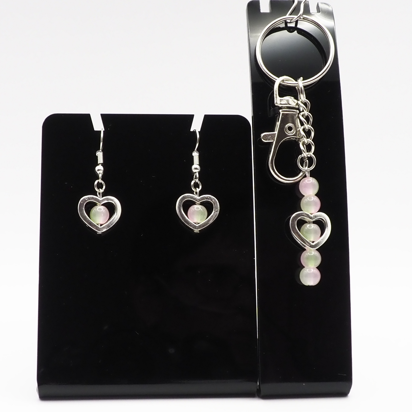 Heart Keyring and Earring Set