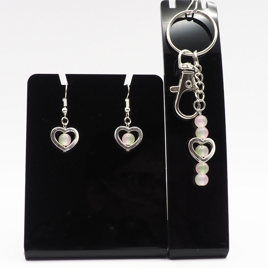 Heart Keyring and Earring Set