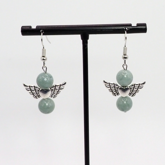 Jade Angel Earrings