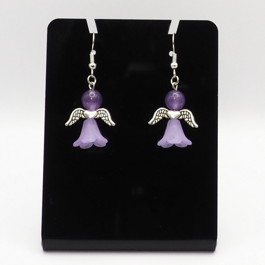 Amethyst Angel Earrings