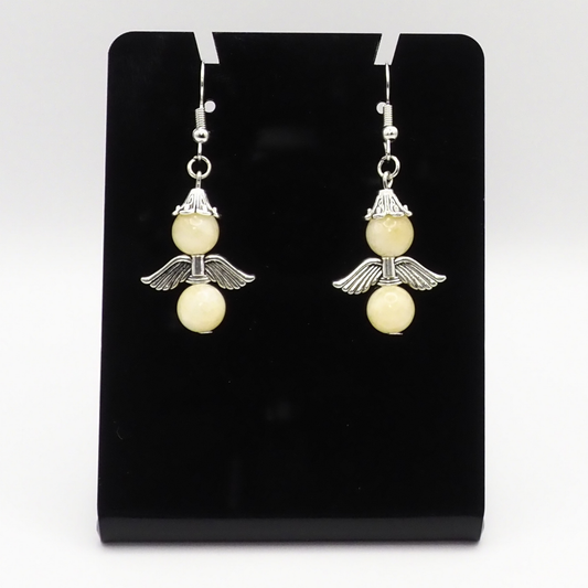 Yellow Chalcedony Angel Earrings