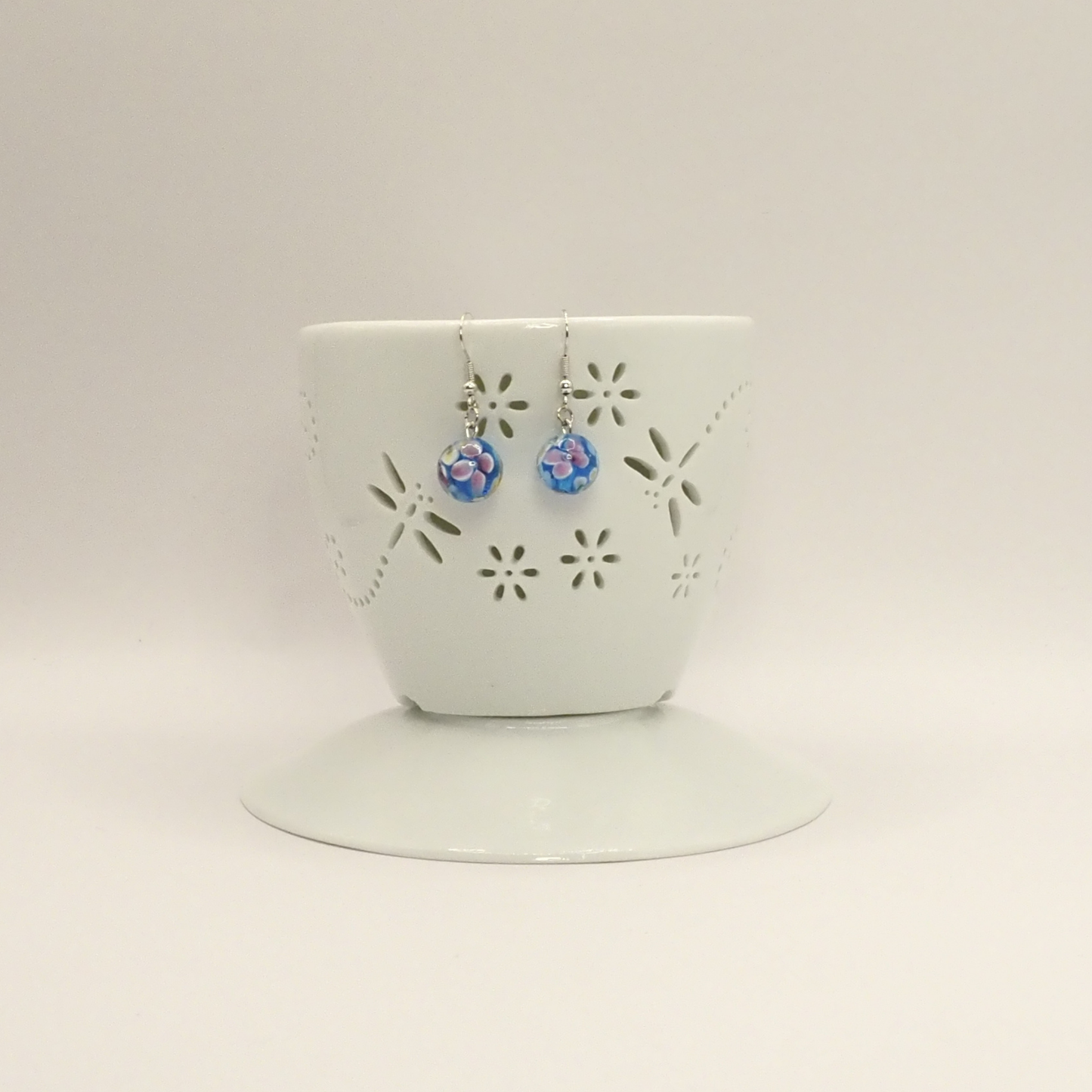 Glass Cloisonne Earrings