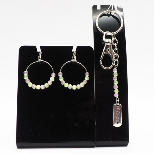 Grace Keyring and Earring Set