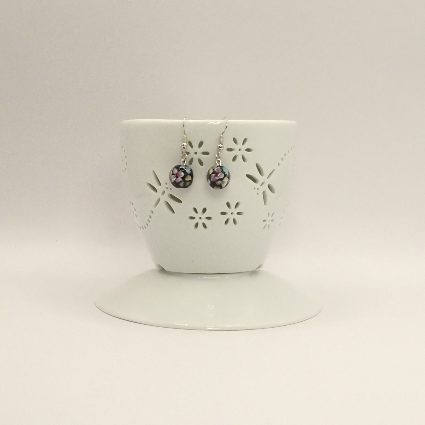 Glass Cloisonne Earrings