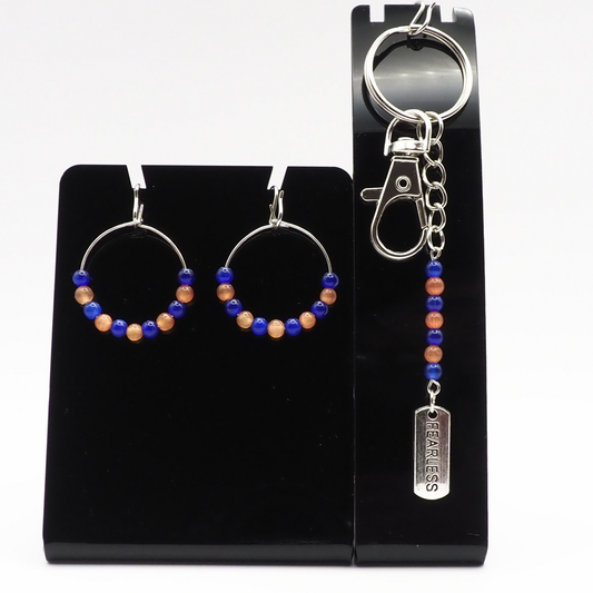 Fearless Keyring and Earring Set