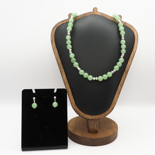 Green Aventurine Necklace and Earring Set