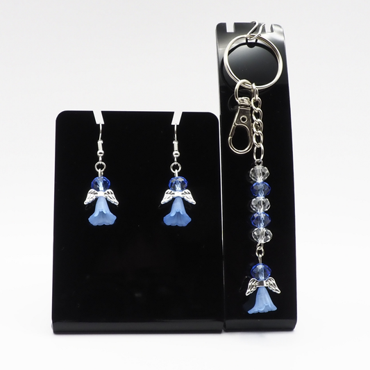Angel Crystal Glass Keyring & Earring Sets