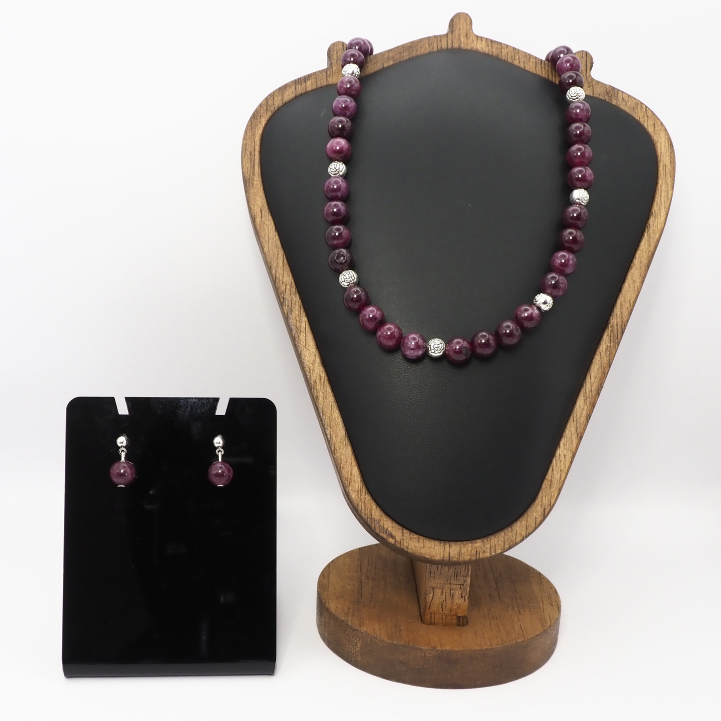 Garnet Necklace and Earring Set