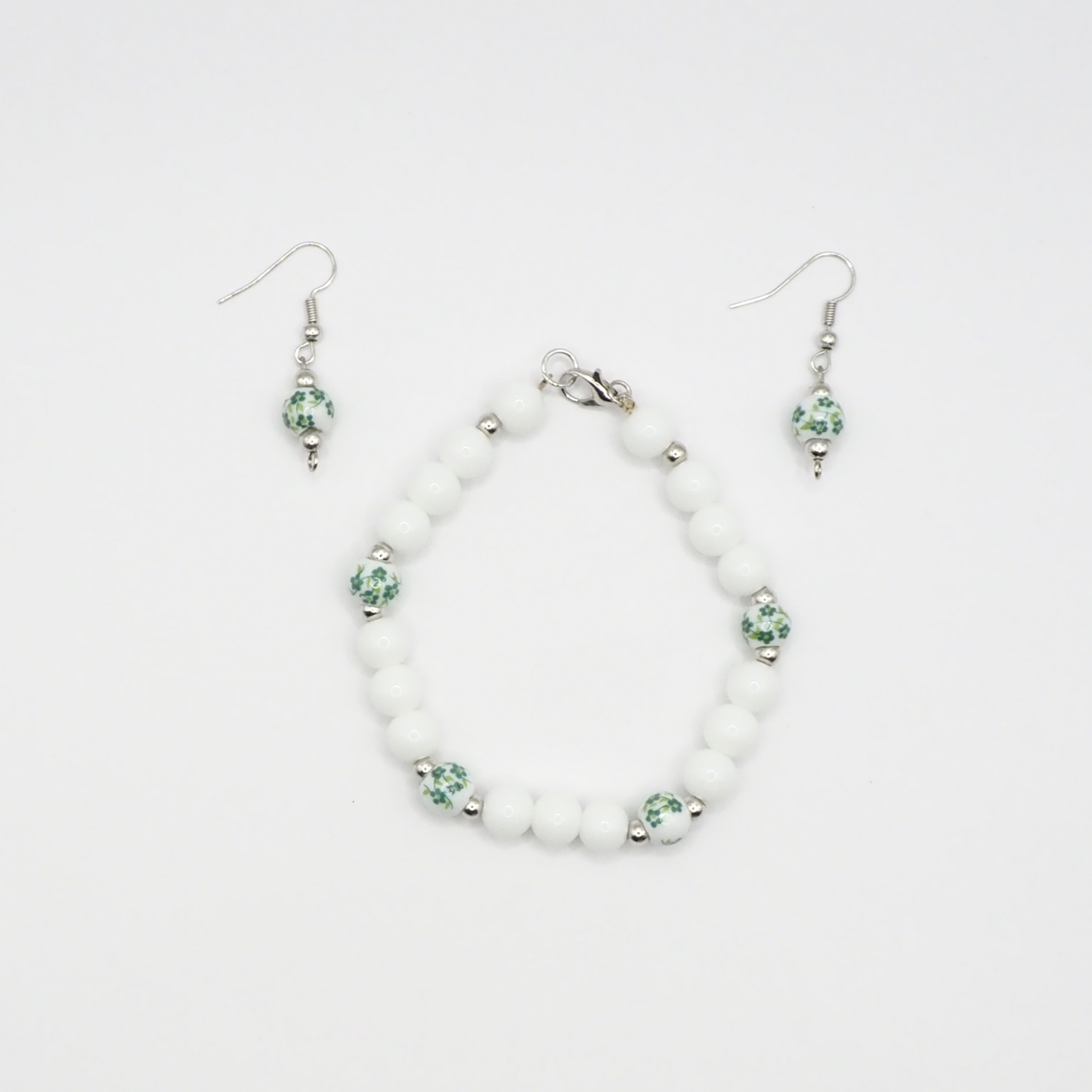 Elegant Porcelain Bracelet & Earring Set