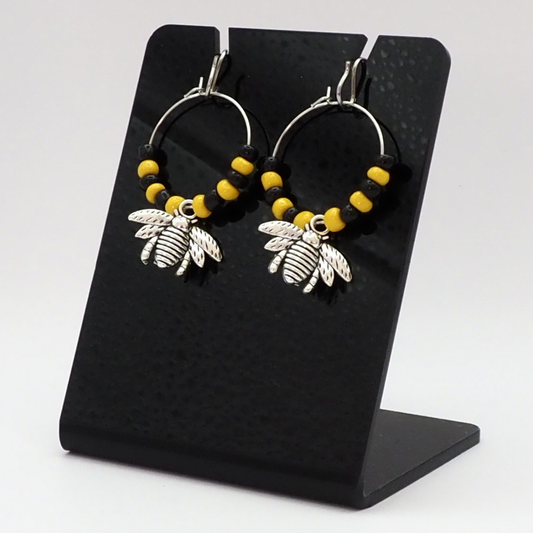 Bee Hoop Earrings