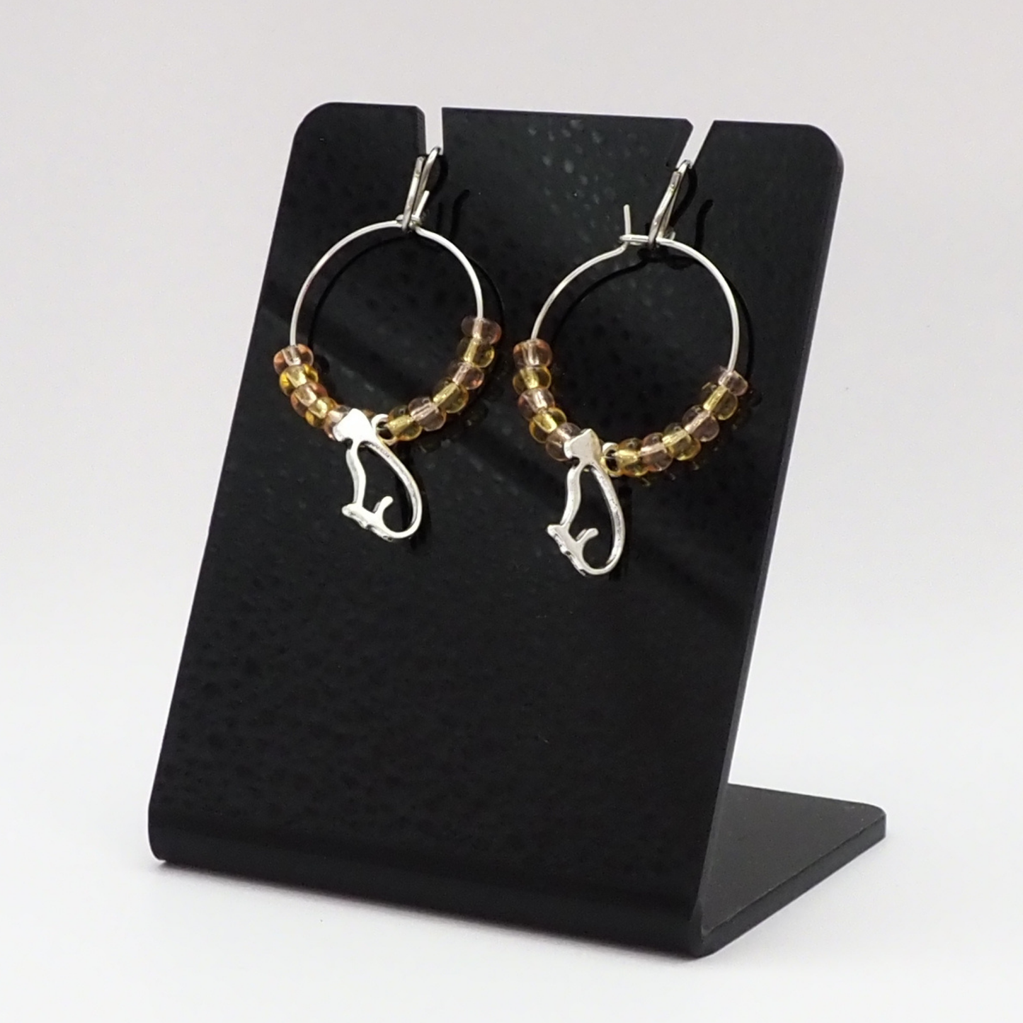 Cat Silhouette Hoop Earrings
