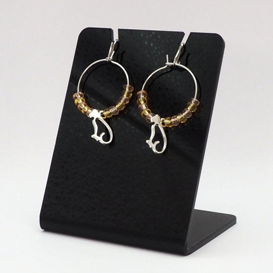 Cat Silhouette Hoop Earrings