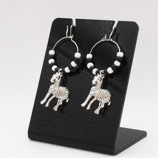 Zebra Hoop Earrings
