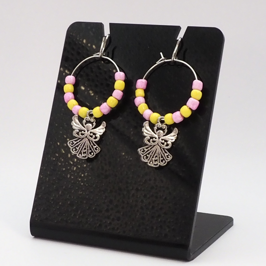 Uplifting Angel Hoop Earrings