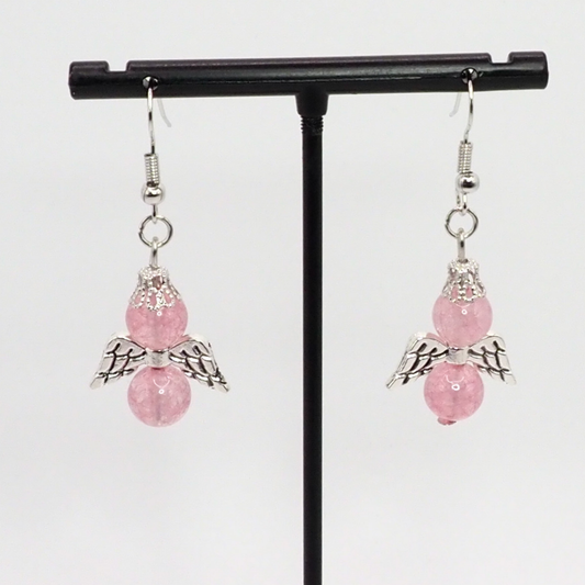 Cherry Quartz Angel Earrings