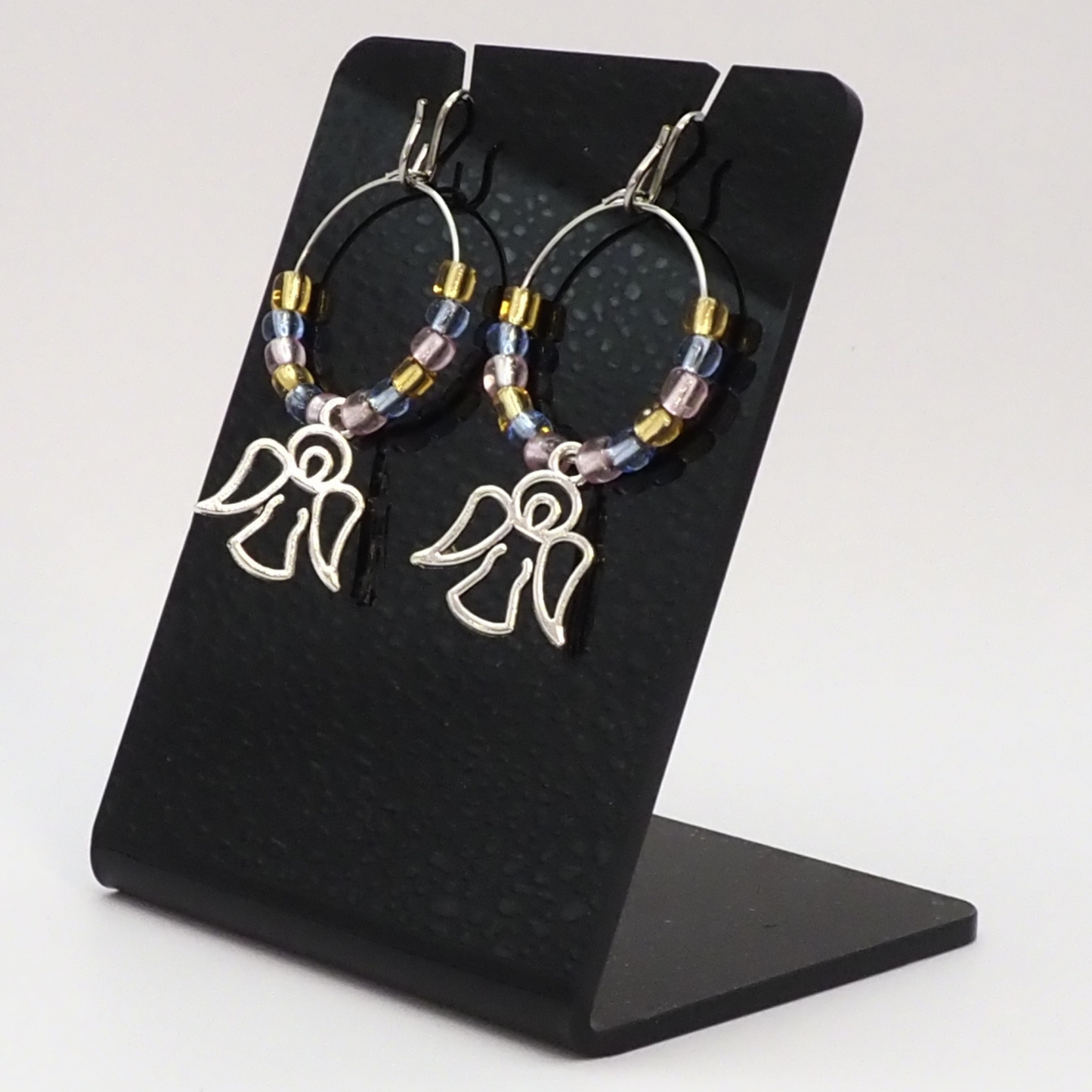 Shimmering Angel Hoop Earrings