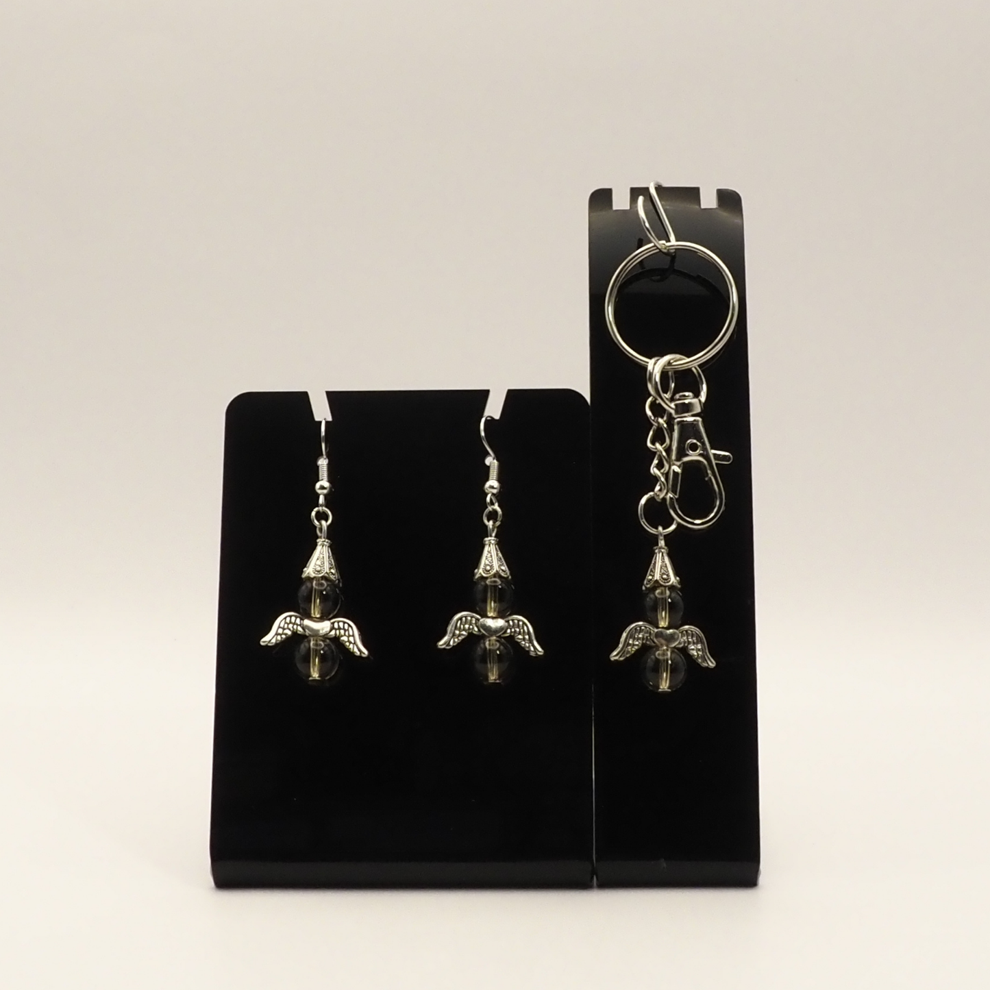 Crystal and Stone Angel Earring and Keyring Sets