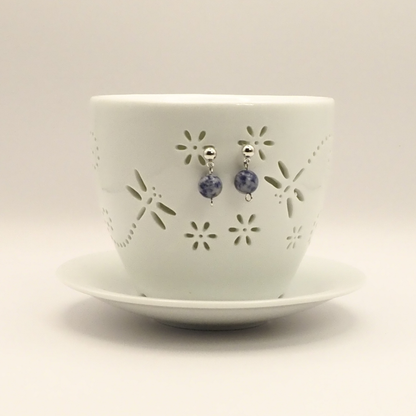 Crystal and Stone Delicate Drop Earrings