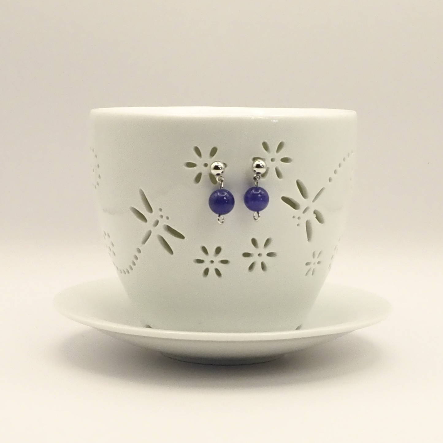 Crystal and Stone Delicate Drop Earrings