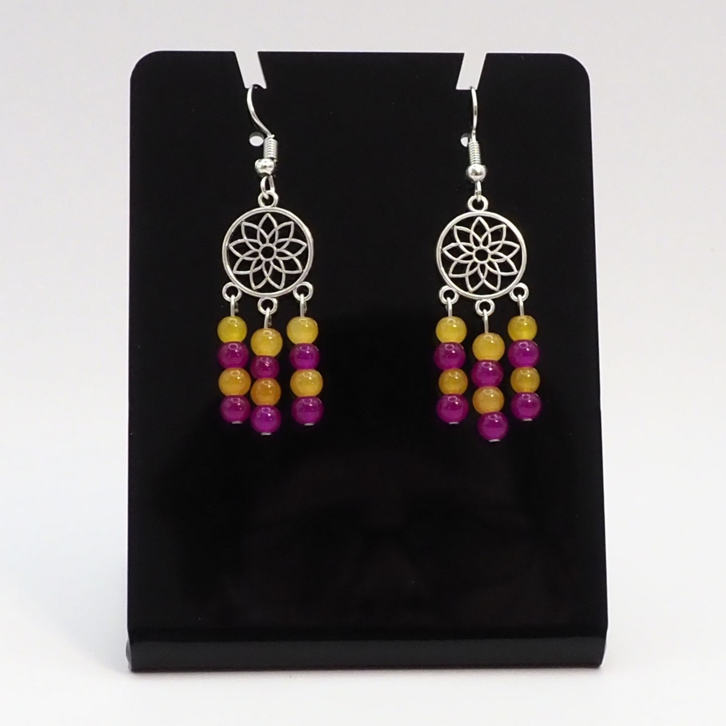 Magenta Mandala Earrings