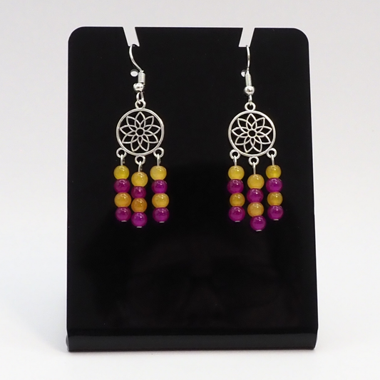 Magenta Mandala Earrings