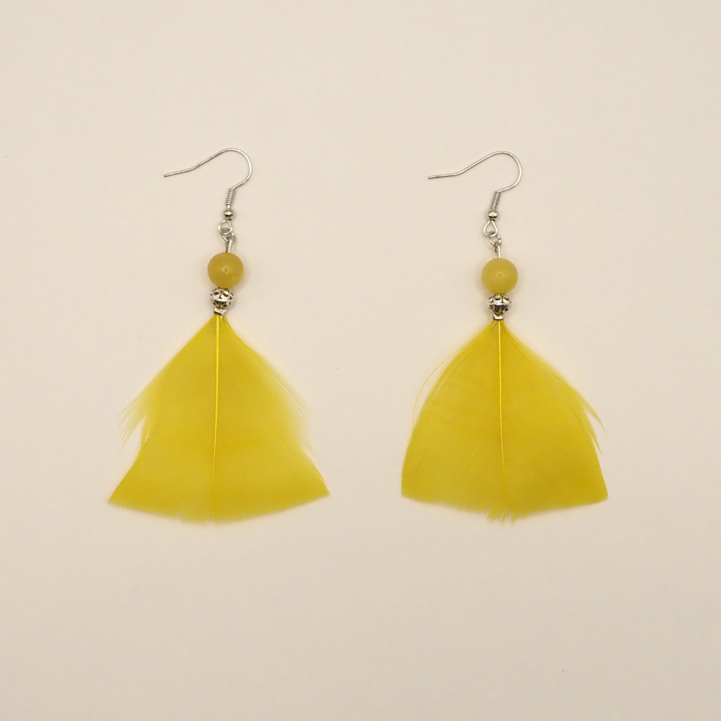 Yellow Feather Earrings